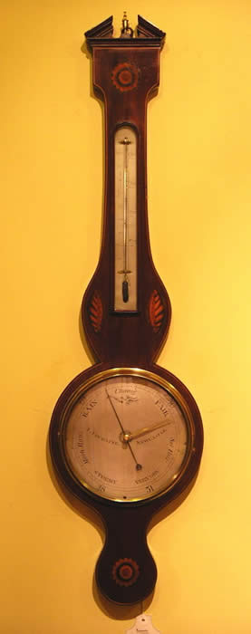 Wheel Barometer by Pochaine of Newcastle with Inlays  